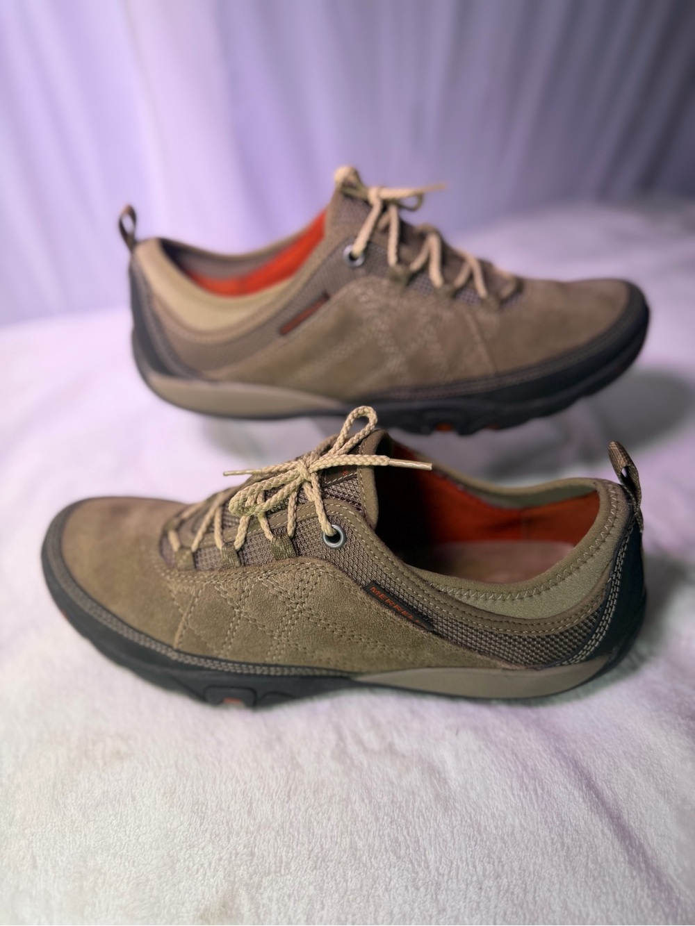Merrell Tan Suede Slip-On Clog Sneakers